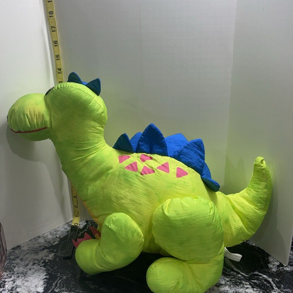 1993 Dinosaur  Plush Nylon Puffalump type Neon green Plush toy